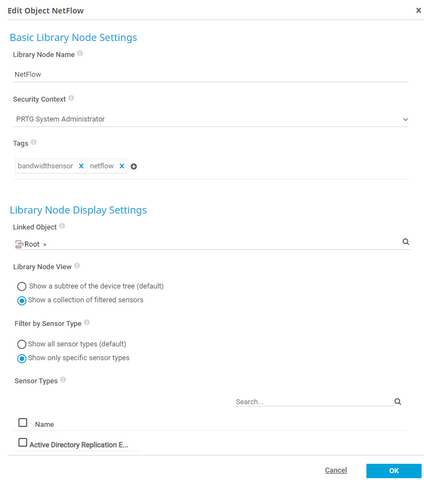 Edit Library Node Display Settings